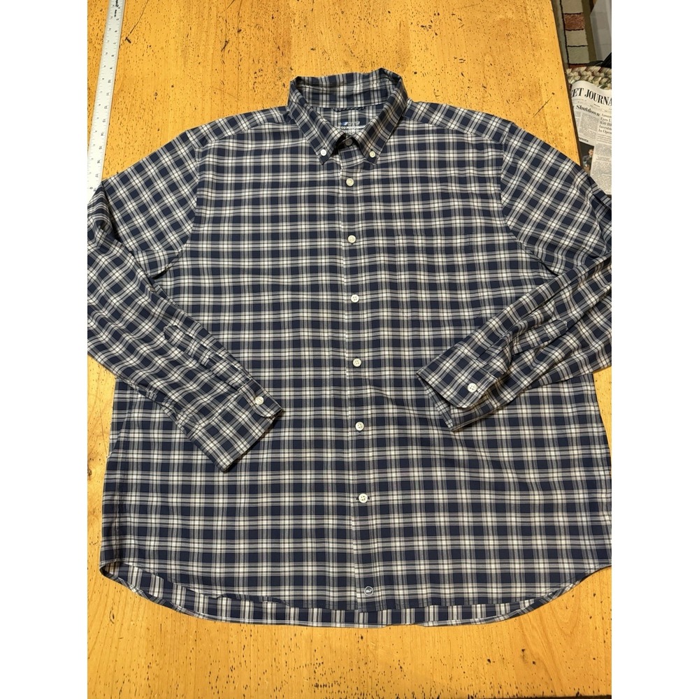 Vineyard Vines Shirt Mens X Large Long Sleeve Plaid On-The-Go Performance Brrrr‎